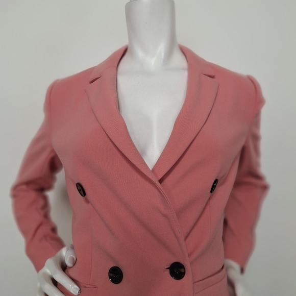 Halogen Pink Preppy Coquette Double Breasted Button Blazer Jacket Size XSP - Picture 3 of 13